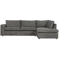 Ecksofa Thomas Dunkelgrau S: 283x197cm - Dunkelgrau/Schwarz, Design, Textil (283/197cm) - Livetastic