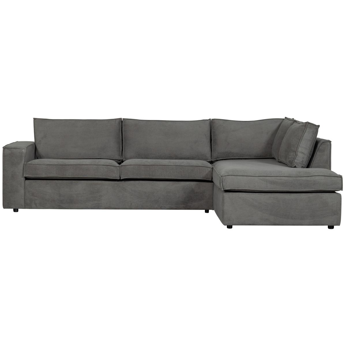 Ecksofa Thomas Dunkelgrau S: 283x197cm - Dunkelgrau/Schwarz, Design, Textil (283/197cm) - Livetastic