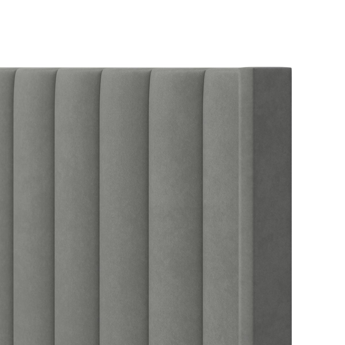 Čalúnená posteľ MAYA 180x200, sivá - sivá/tmavohnedá, Modern, kov/drevo (180/200cm) - Bessagi Home