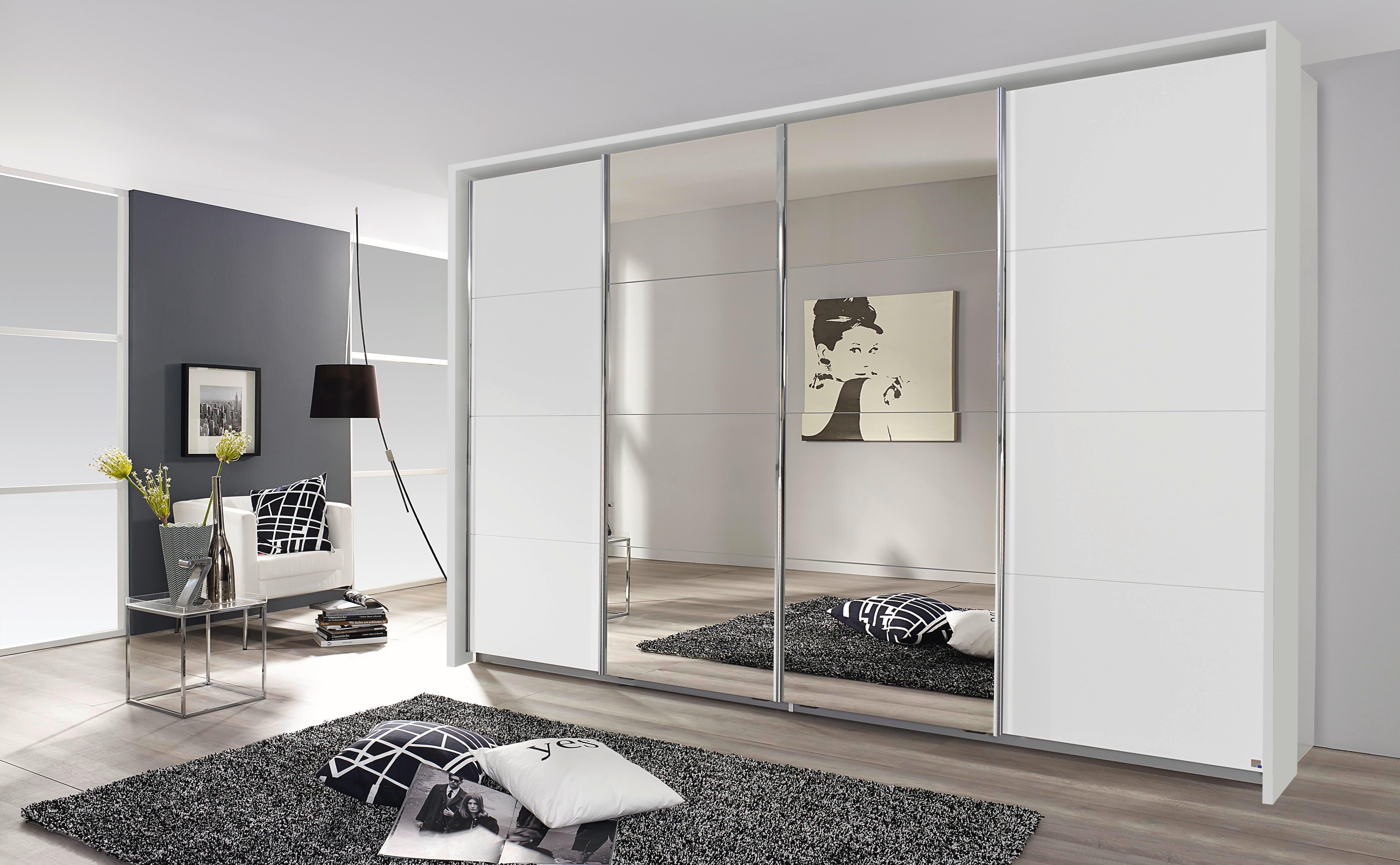 Skriňa s pos. dverami BENSHEIM š. 361 - číra/biela, Modern, kov/kompozitné drevo (361/230/62cm) - James Wood