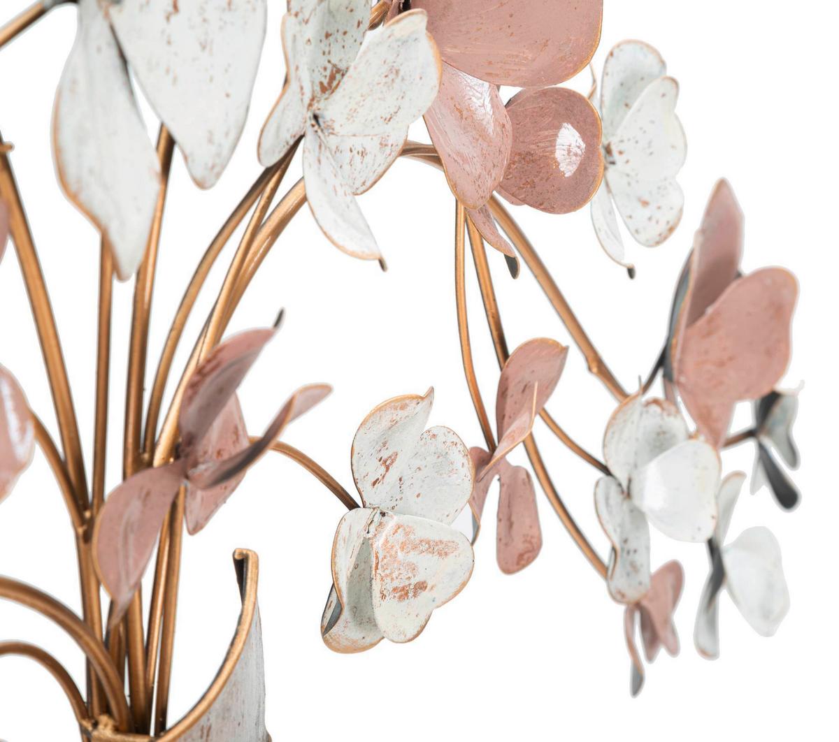 Wanddeko Vase New Gold/Rosa/Creme/Grau B: 87,5cm - Goldfarben/Creme, Basics, Metall (87.5/46/6cm)