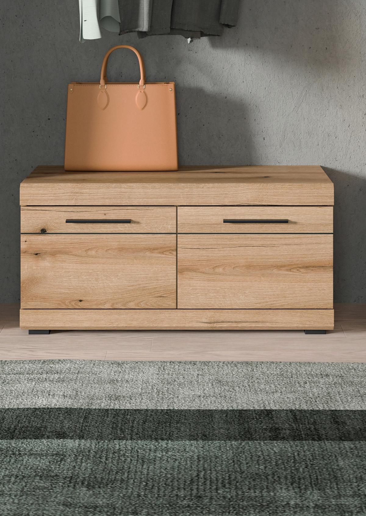 Sitzbank Scout Eiche Dunkel B: 90 cm - Eiche dunkel, Design, Holzwerkstoff (90/44/40cm) - Livetastic