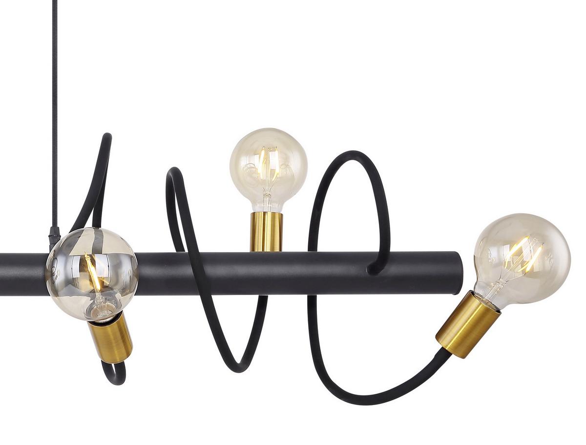 Hängeleuchte Eddy H: 150 Cm 6-Flammig, Mit Flexarmen - Goldfarben/Schwarz, Basics, Metall (230/19/150cm) - Globo