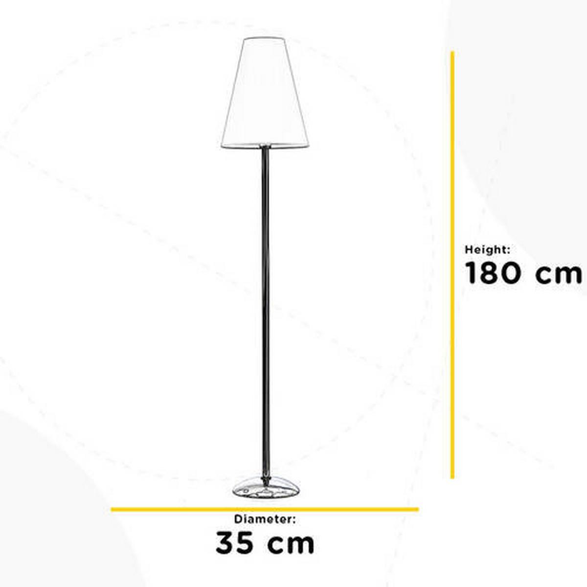 Stehleuchte 4917/ptb - Chromfarben/Weiß, KONVENTIONELL, Textil/Metall (35/180cm)