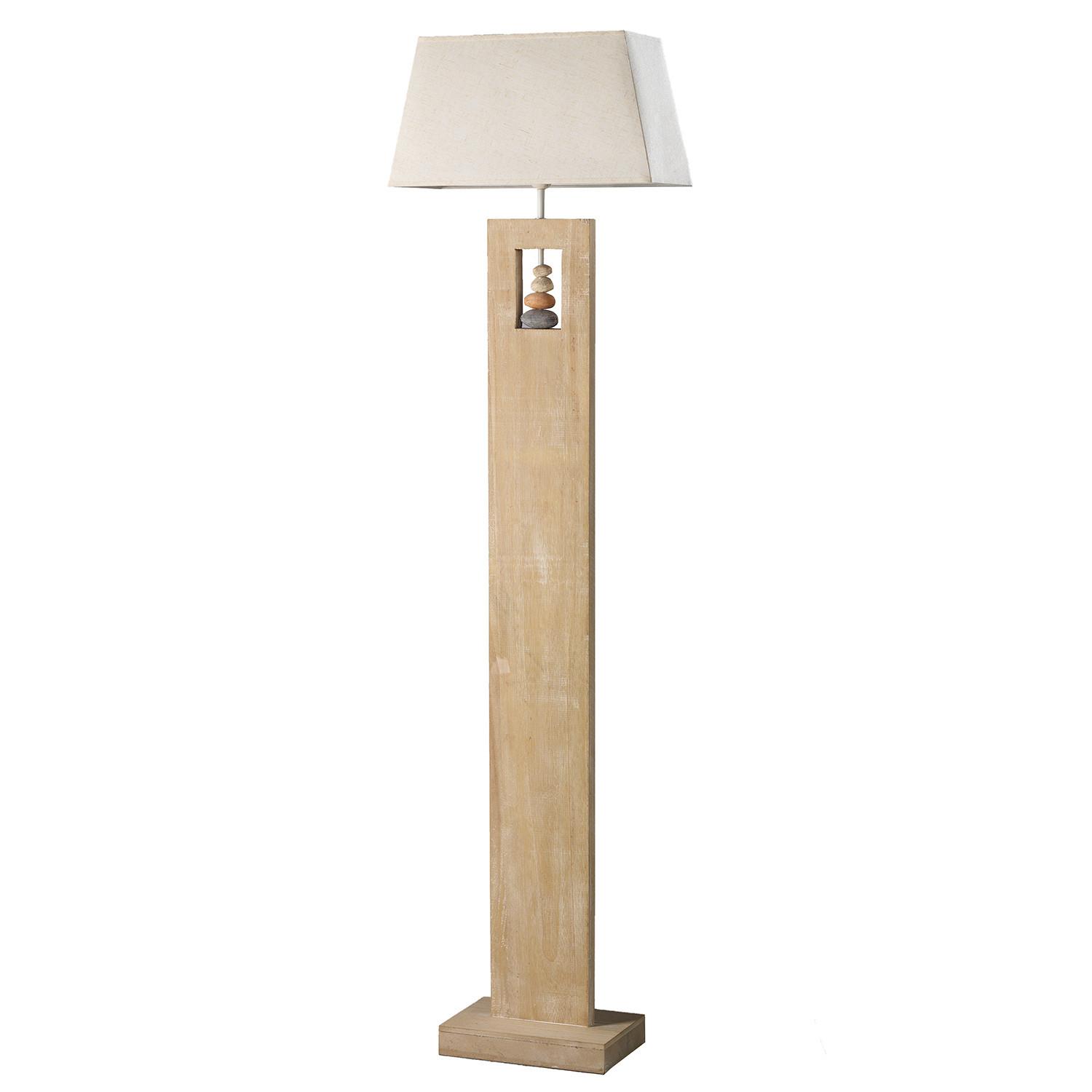 Stehleuchte 4849/Pt - Beige, Natur, Holz/Textil (45/23/170cm)