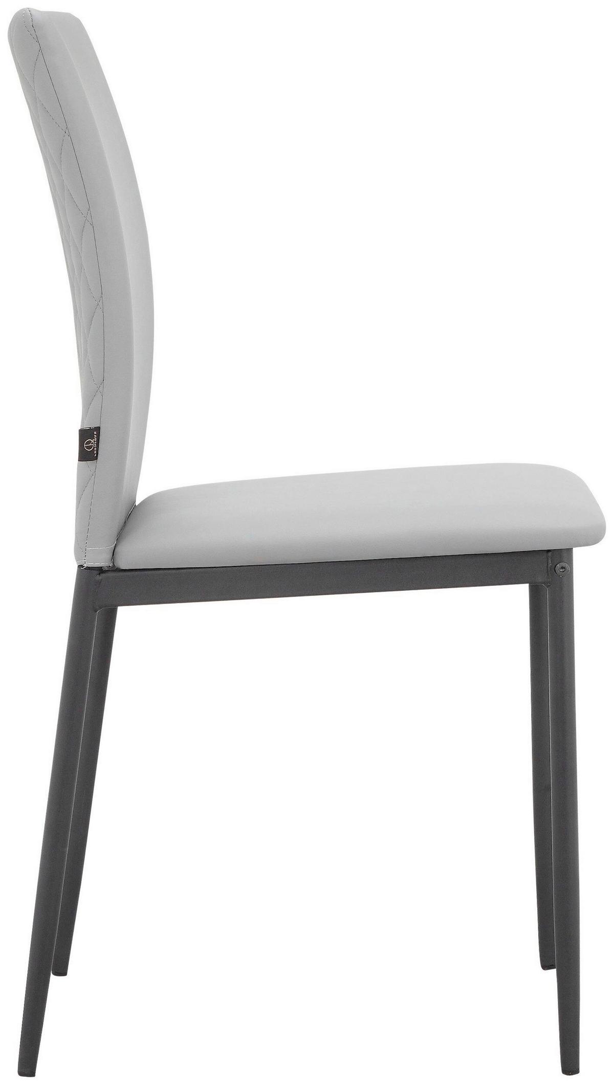 Stuhl-Set Pavia Hellgrau B: 44cm 4--Teilig - Hellgrau/Schwarz, Design, Textil/Metall (44/88/51cm) - MID.YOU