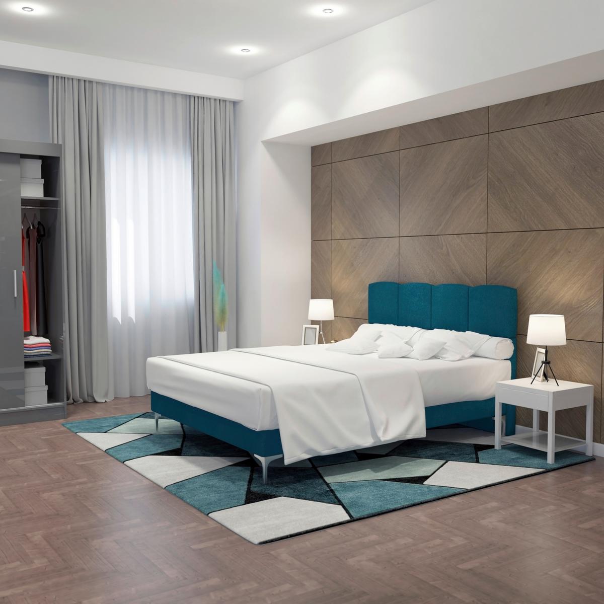 Kárpitozott Ágy Marbella New 160/200 Cm - kék/szürke, Modern, faalapú anyag/textil (164/212/120cm) - Based