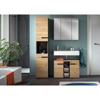 Badezimmer Canu Eiche Artisan Dekor B: 118 cm - Schwarz/Eiche Artisan, MODERN, Glas/Holzwerkstoff (118cm) - MID.YOU