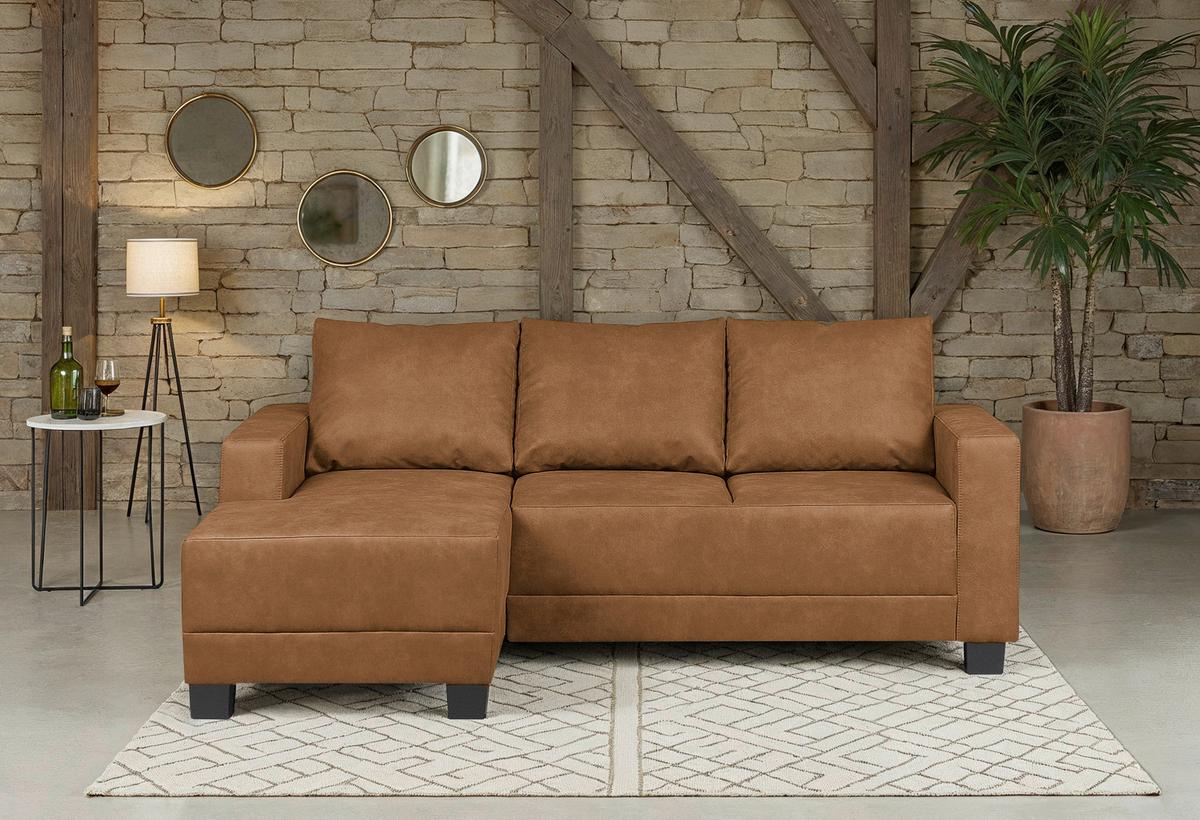 Ecksofa Grenwood Cognac S: 144x200 Cm - Cognac/Braun, Design, Textil (144/200cm) - MID.YOU