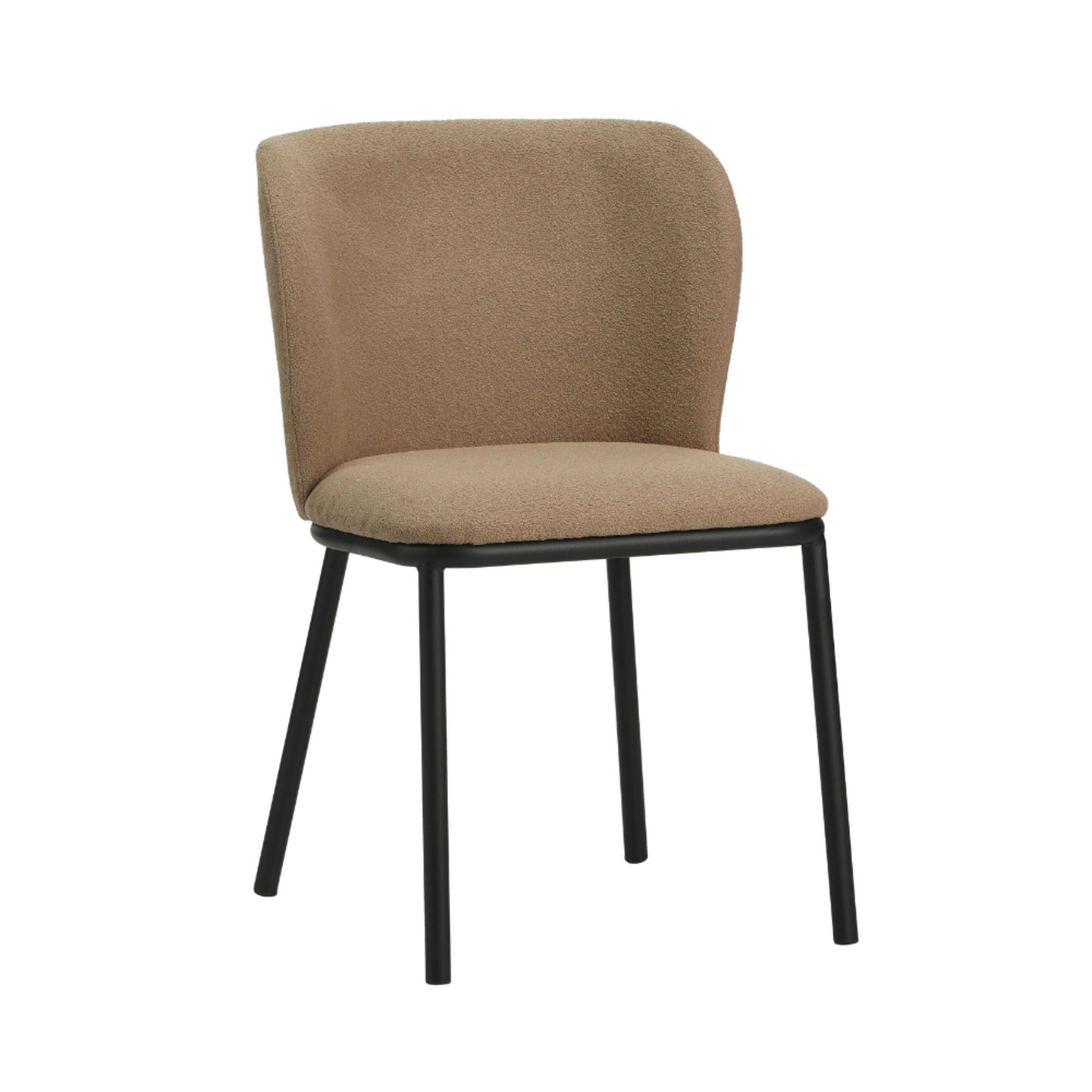 Stuhl-Set Bourges Taupe B: 52 cm - Taupe/Schwarz, MODERN, Textil/Metall (52/80/44cm) - MID.YOU