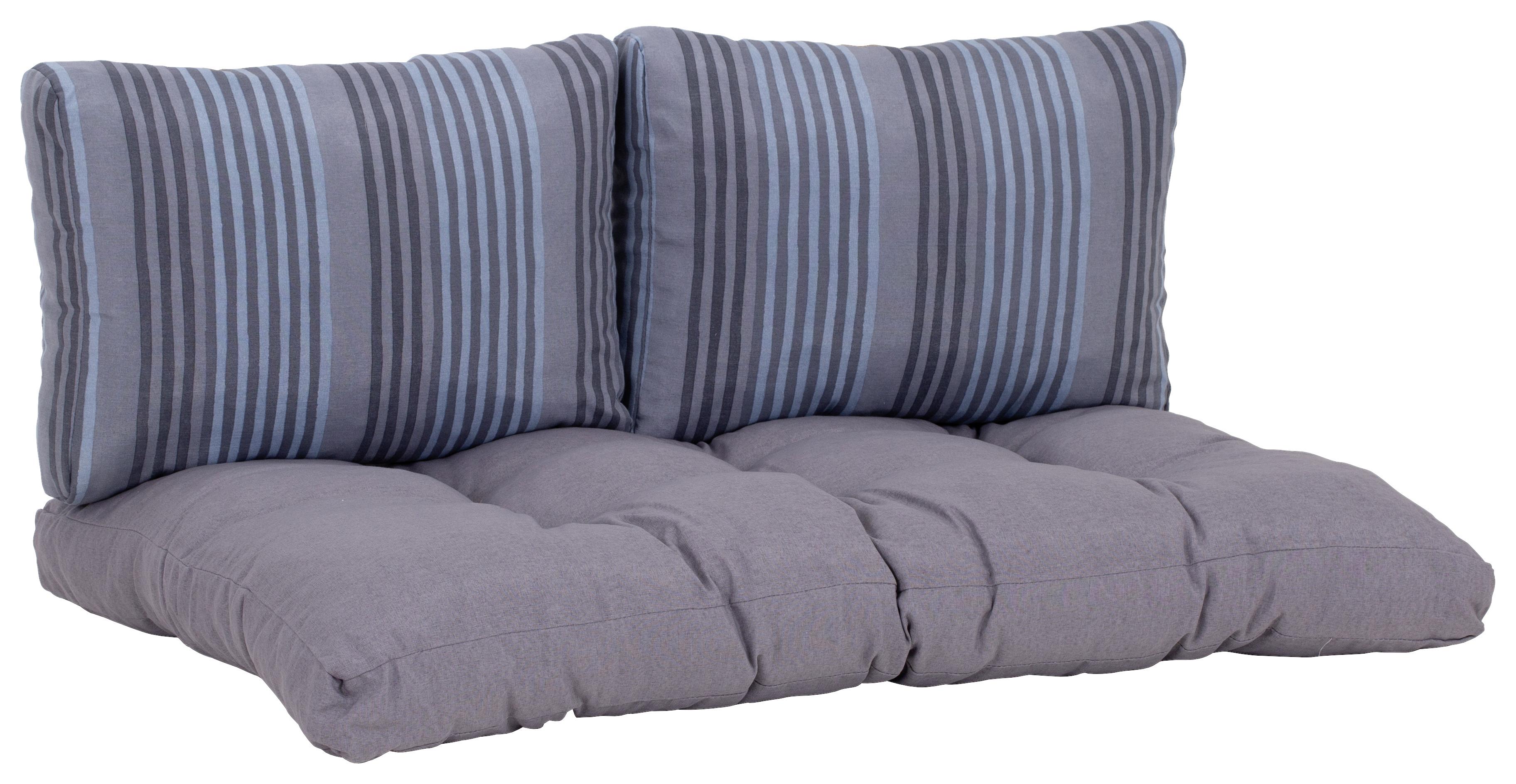 Palettenkissen 3-Tlg 120x80 cm Blau/Grau - Blau/Grau, Basics, Textil (120/80/16cm)