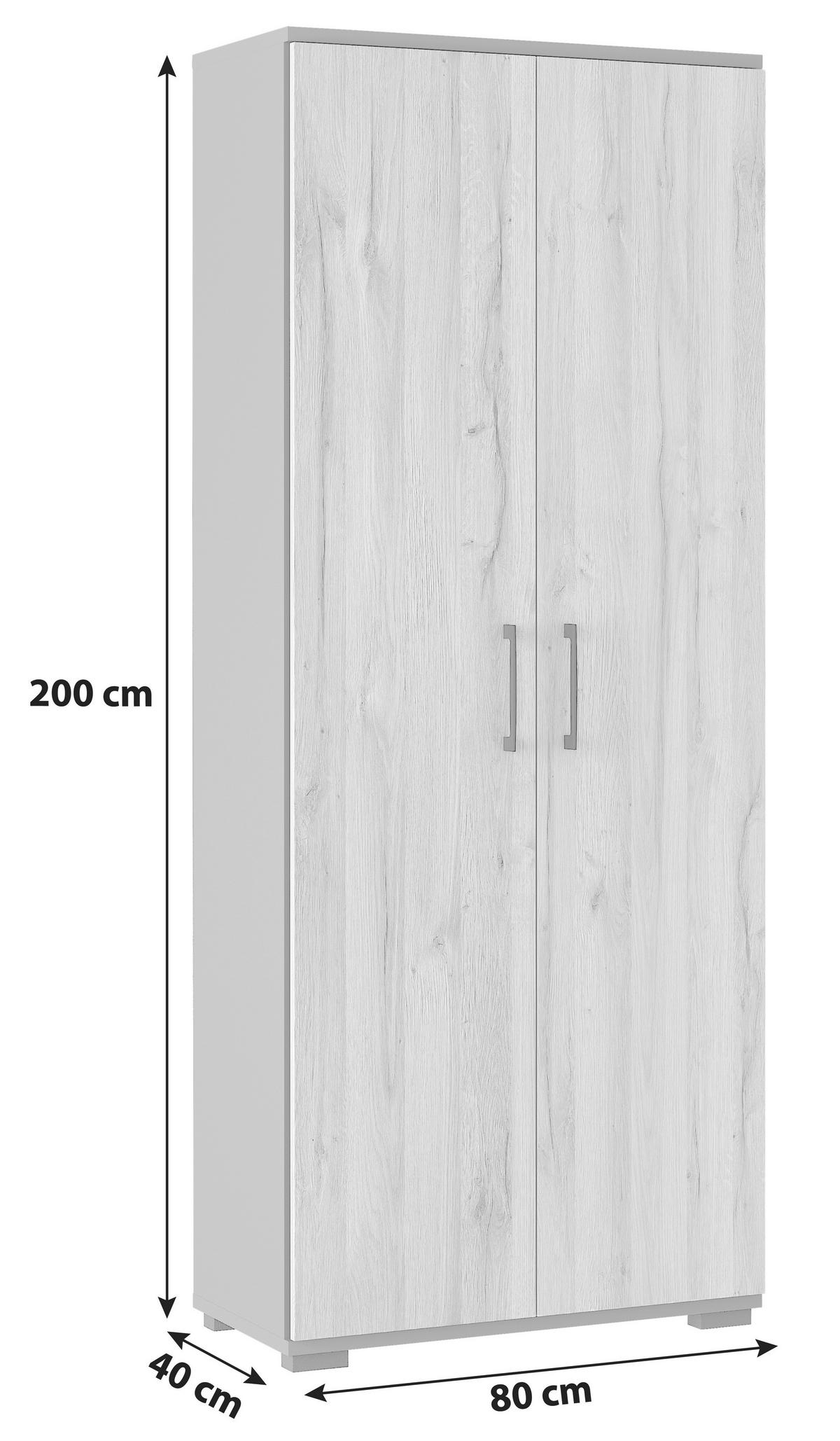 Aktenschrank Gw-Profi Eiche Dekor/Graphitfarben B: 80 cm - Eichefarben/Graphitfarben, KONVENTIONELL, Holzwerkstoff (80/200/40cm) - Germania