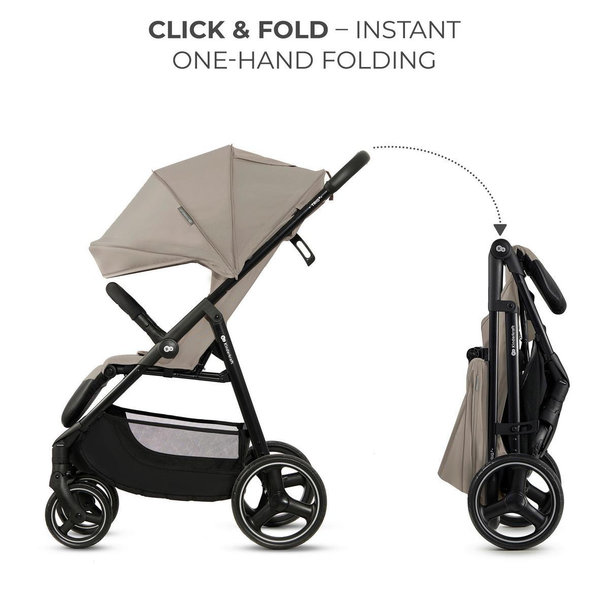 Buggy Trig 3 Beige, B/h/t: 54x107,5x91cm - Beige/Schwarz, Basics (54/107.5/91cm) - Kinderkraft