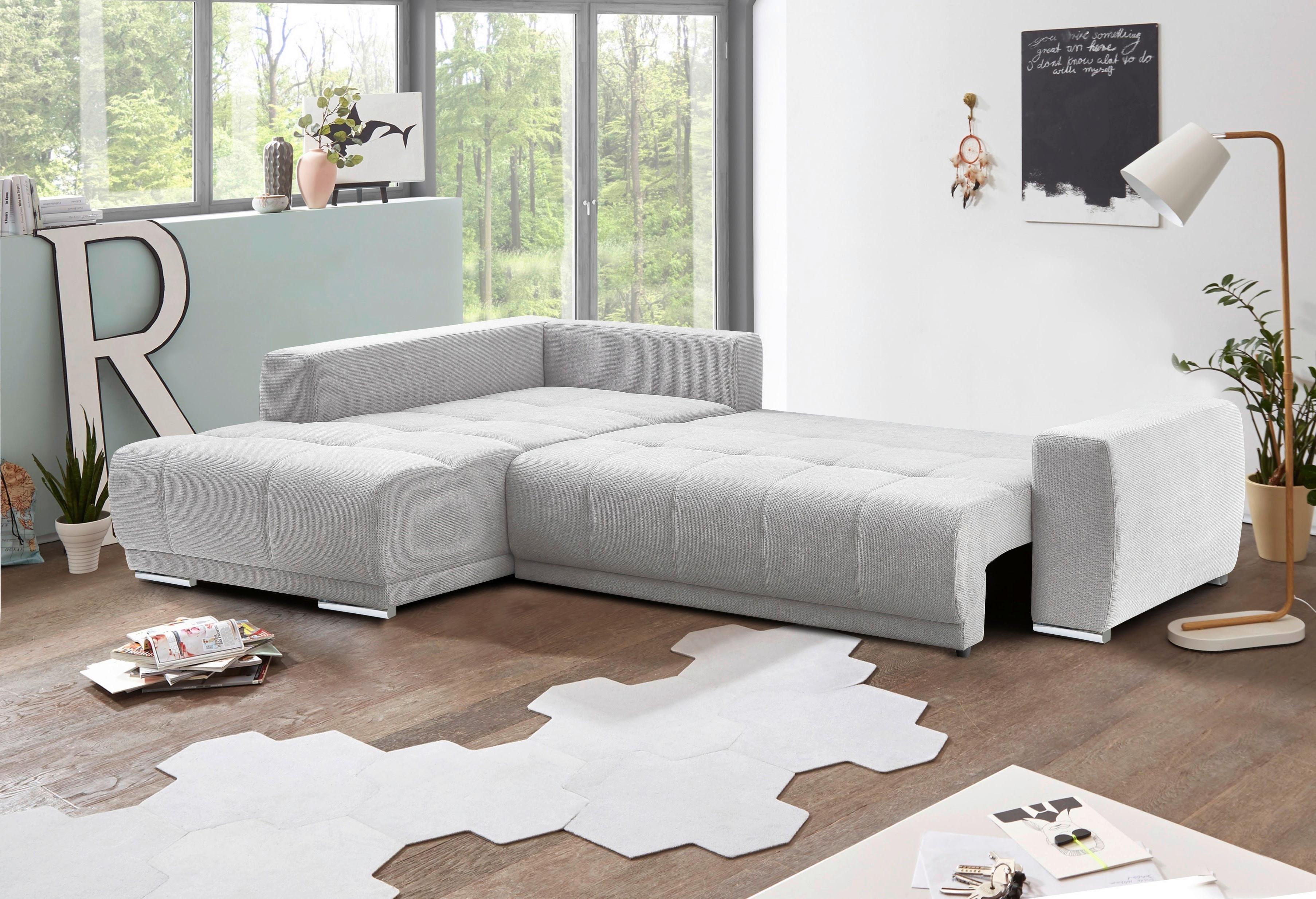 Rozkládací sedací souprava Figaro OTM, levé provedení - šedá/barvy stříbra, Moderní, textil/plast (286/87/207cm)