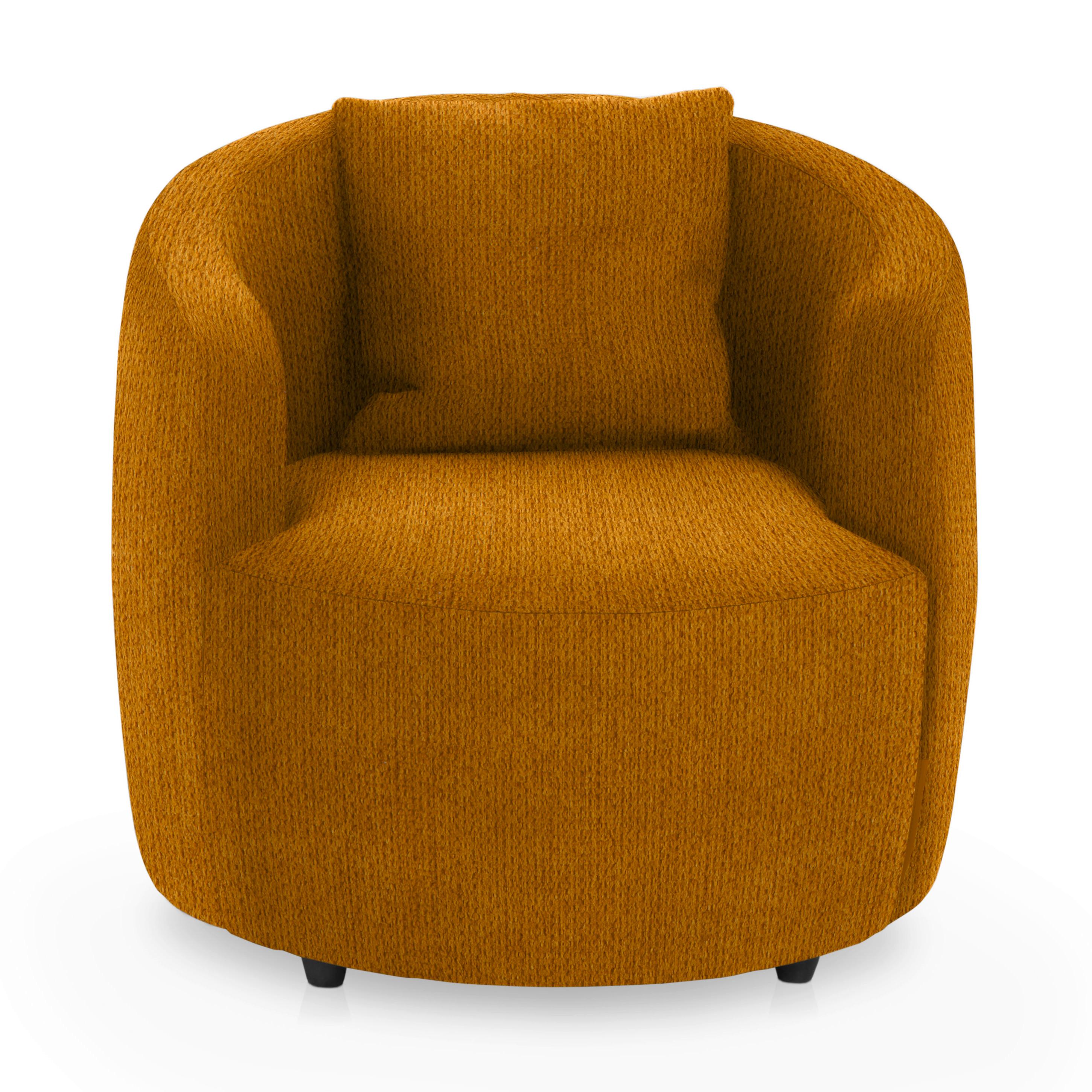 Polstersessel Pina Gelb Chenille - Gelb/Schwarz, Design, Textil (81/74/81cm) - Livetastic