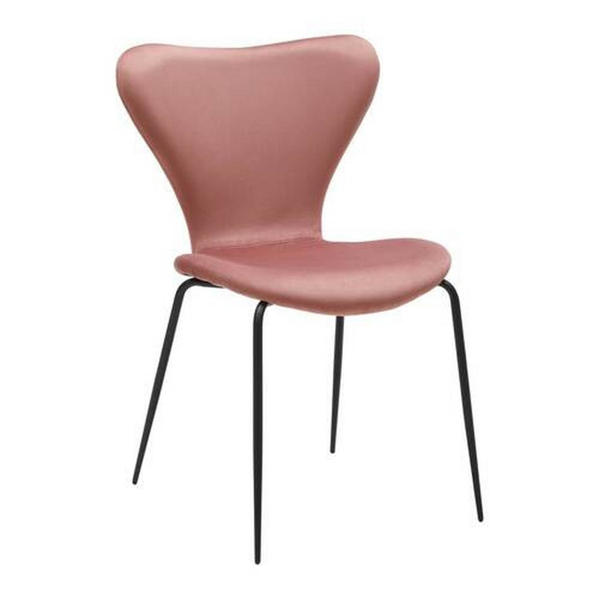 Jídelní židle ALICIA růžová - růžová/černá, Moderní, kov/dřevo (53/82,5/53cm) - Bessagi Home