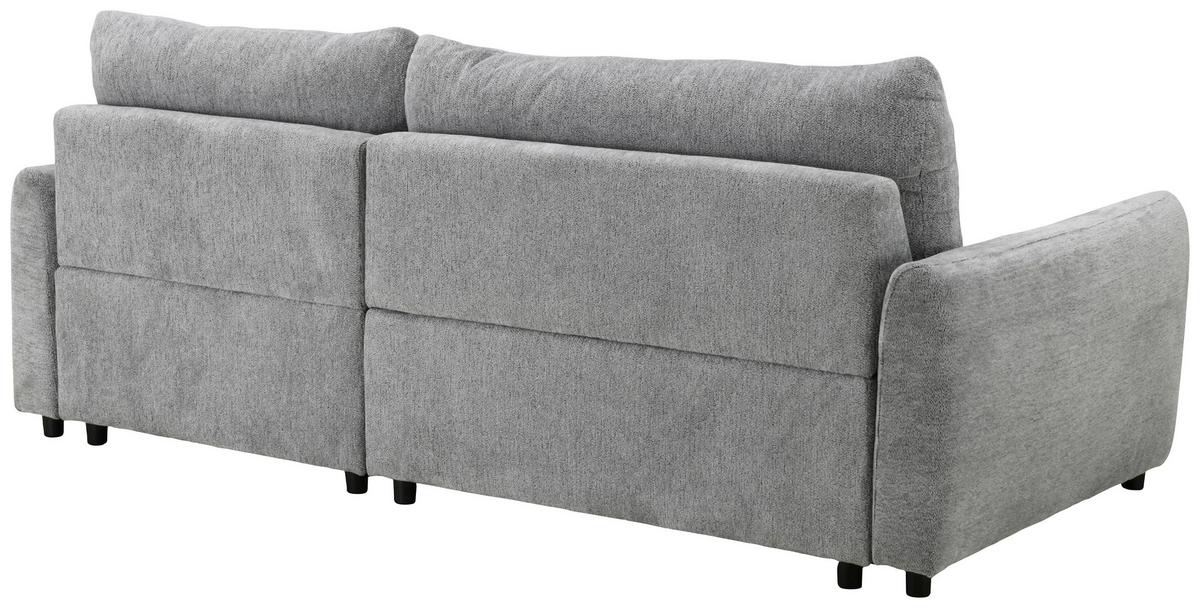 Elektrická sedačka LINA, obojstranná, sivá ženilka - čierna/sivá, Basics, kov/drevo (227/158cm)