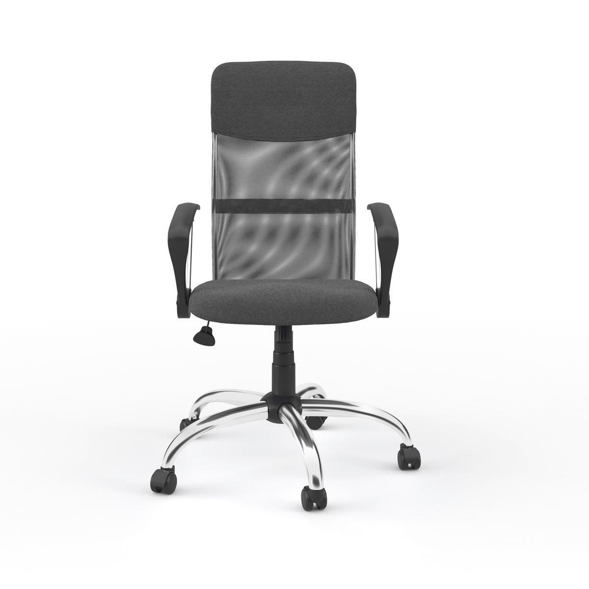 Drehstuhl Orlando Grau B: 60 cm - Chromfarben/Grau, Design, Leder/Holz (60/120/52cm) - MID.YOU