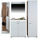 Garderobenkombination Avensis1 B:187cm Kraft Eiche Dekor/Weiß - Eichefarben/Weiß, MODERN, Holzwerkstoff (187/206/37cm) - Luca Bessoni