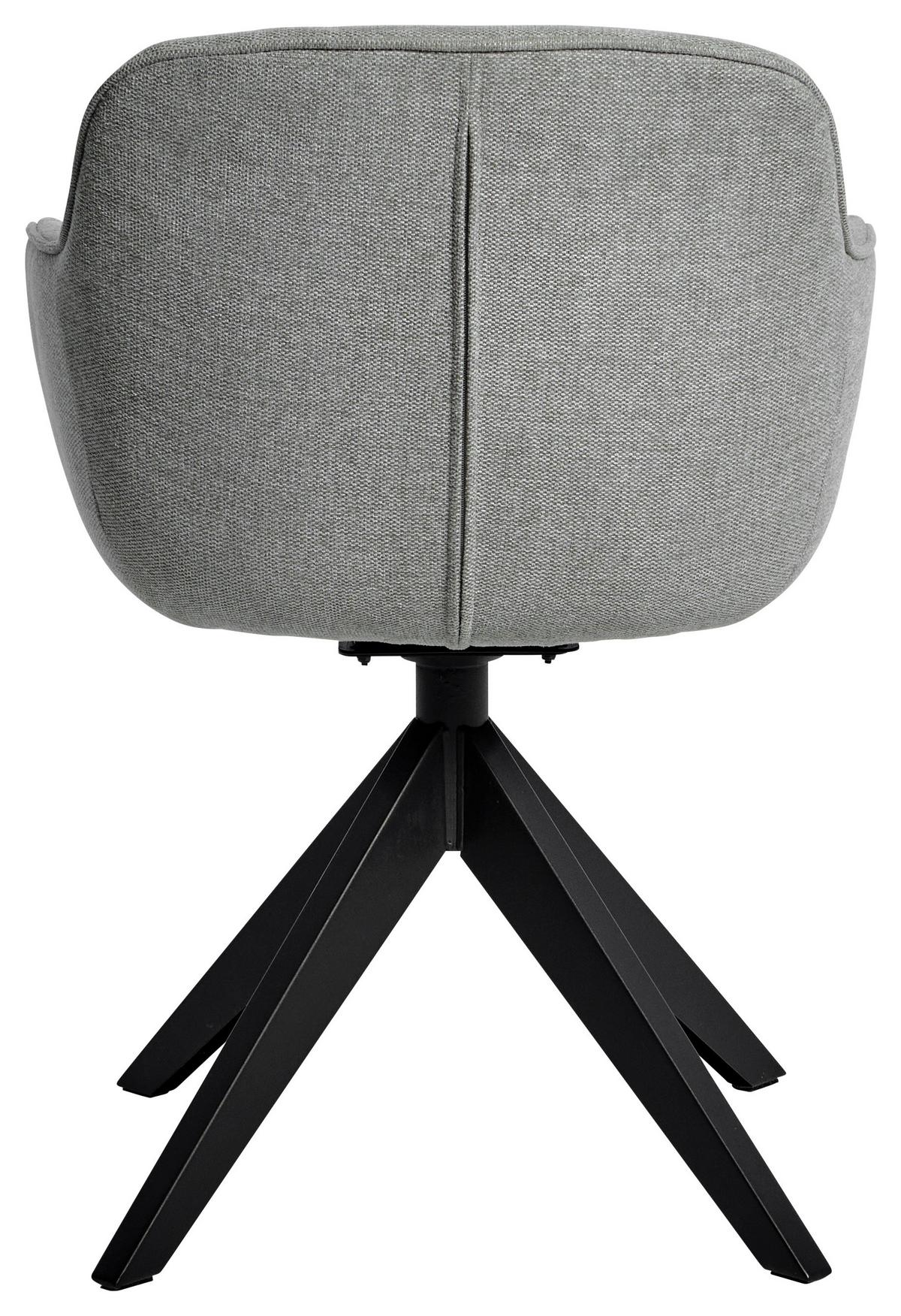 Armlehnstuhl Kensington Hellgrau/schwarz B: 57,5 Cm - Hellgrau/Schwarz, MODERN, Kunststoff/Textil (57,5/59,5/80,5cm) - Livetastic