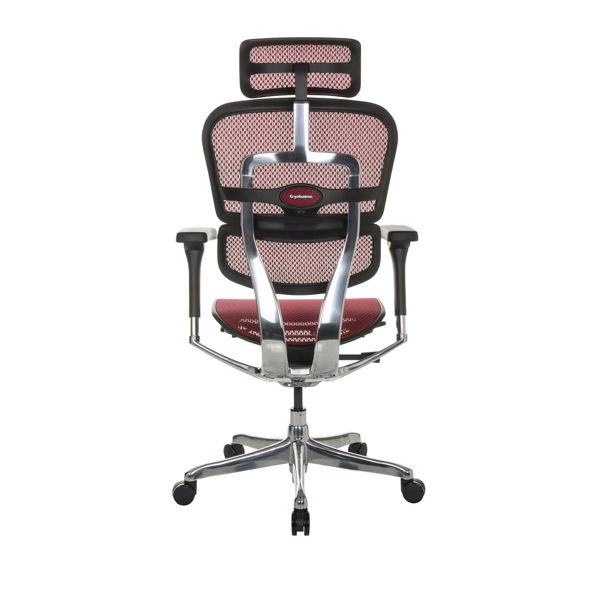 Drehstuhl Ergohuman I - Rot/Silberfarben, Basics, Kunststoff/Textil (69/119-144/65cm) - MID.YOU