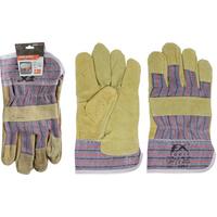 Arbeitshandschuhe R13000056 Leder - Currygelb/Graublau, Basics, Leder (14/2,5/27cm)
