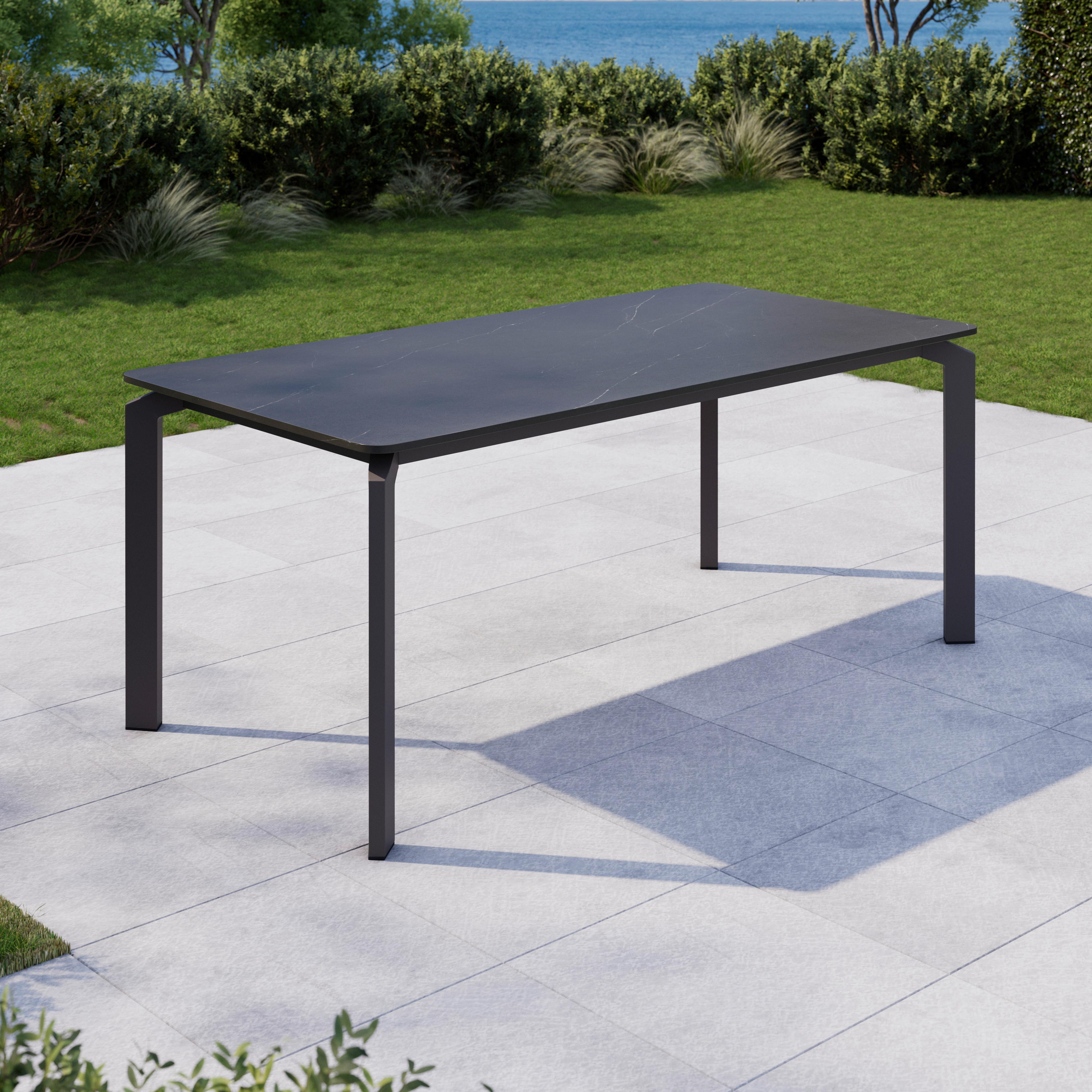ZAHRADNÍ STŮL CANCUN - antracitová, Moderní, kov/keramika (180/74/90cm) - Mömax