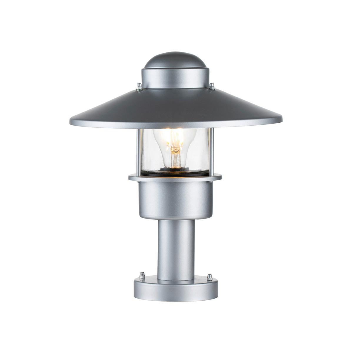 Sockelleuchte Klampenborg-Ped-Sil - Silberfarben, KONVENTIONELL, Glas/Metall (27.5/31.8cm) - Elstead Lighting
