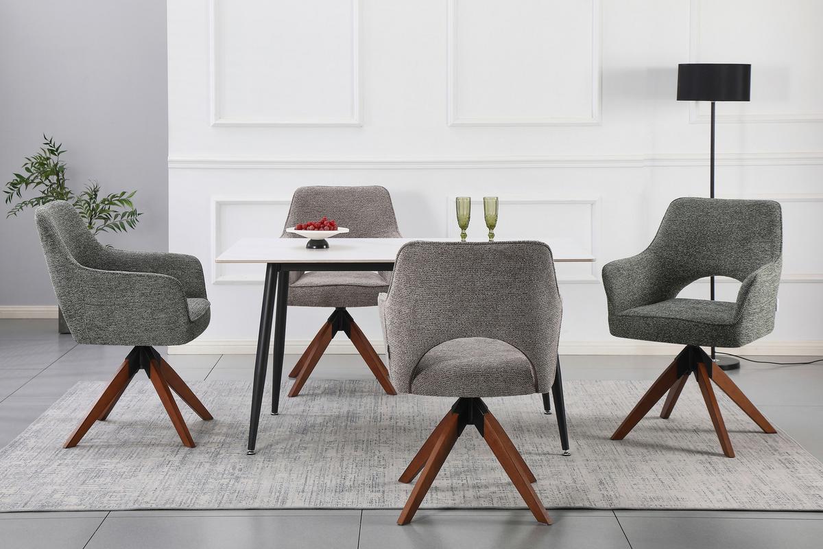Armlehnstuhl Puro Walnussfarben/Taupe B: 60 cm - Taupe/Walnussfarben, MODERN, Holz/Textil (60/89/65,5cm) - Livetastic
