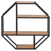 Falipolc Seaford 77/77 Cm - tölgyfa színű/fekete, Trend, faalapú anyag/fém (77/77/20cm) - Livetastic