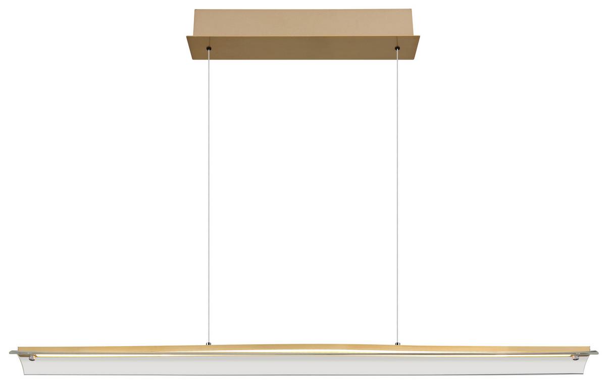 Led-hängeleuchte 17017m - Klar/Messingfarben, Design, Glas/Metall (100/12/150cm) - Globo