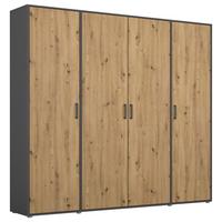 Drehtürenschrank Voyager Grau,eiche Artisan B: 187 Cm - Eiche Artisan/Grau, MODERN, Holzwerkstoff (187/194/53cm) - Rauch Möbel