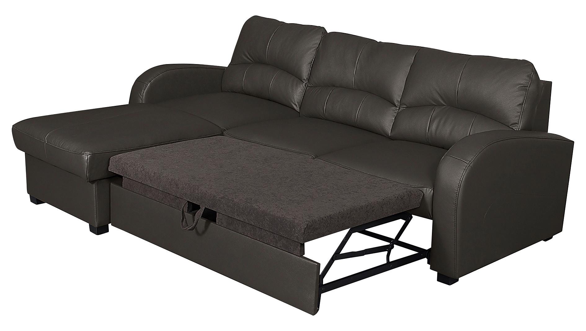 Ecksofa Tilo Dunkelbraun S: 168 Cm - Dunkelbraun/Schwarz, Design, Leder/Textil (168/227cm) - Livetastic