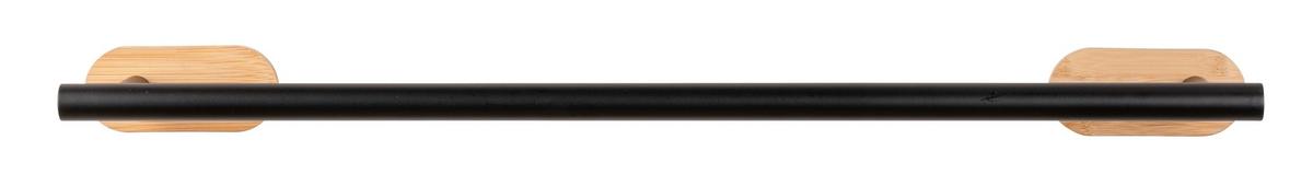 Držák na ručníky TURBO-LOC -SB- - černá/přírodní barvy, Moderní, kov/dřevo (60/4,5/7cm) - Mömax