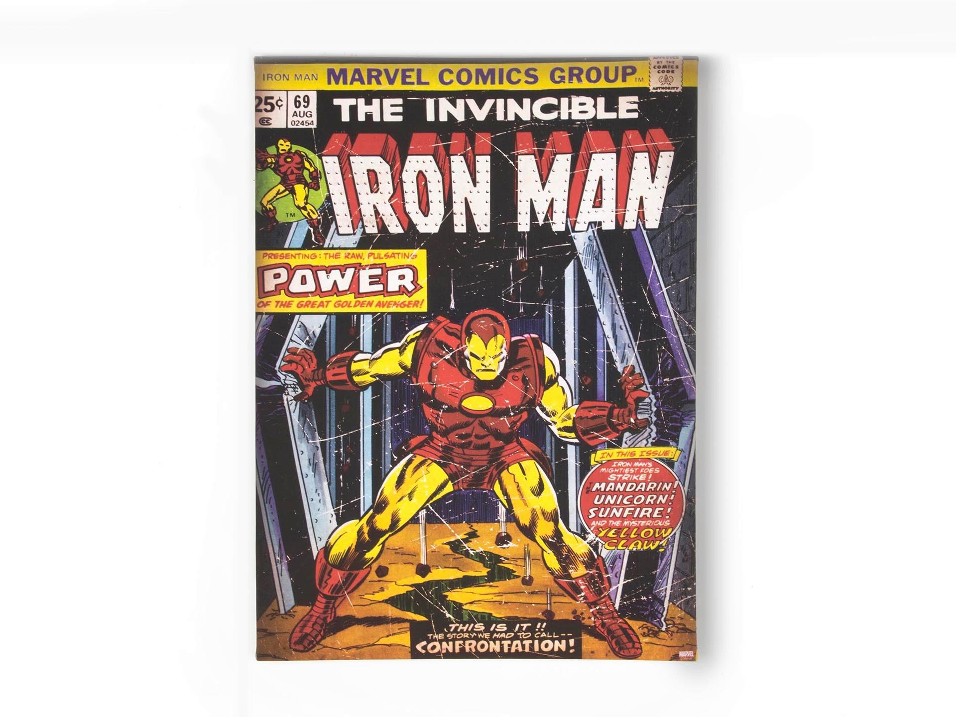 Leinwandbild The Invincible Iron Man - Gelb/Rot, Basics, Wellpappe/Textil (50/70/2.5cm)
