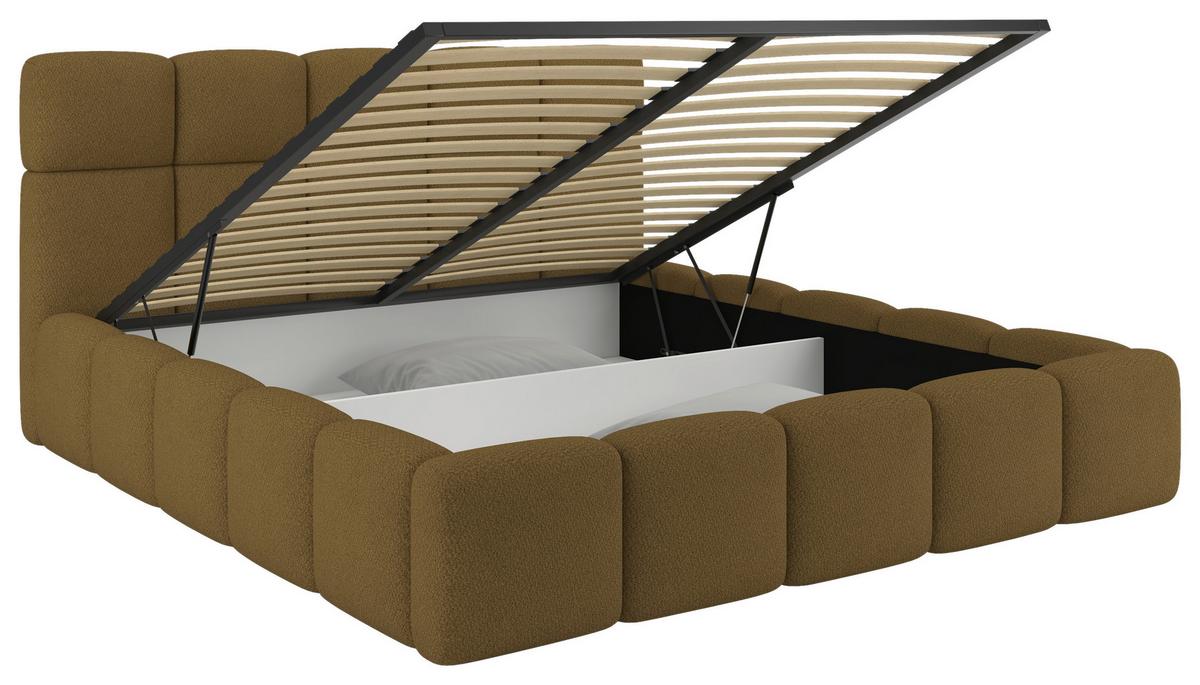 Polsterbett Cloudy M. Matratze Braun, Lf: 160x200 Cm - Braun, Trend, Holz/Holzwerkstoff (160/200cm) - Luca Bessoni