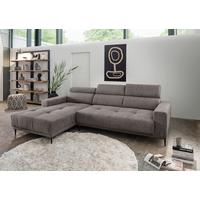 Ecksofa Intera Graubraun S: 188x276 Cm - Graubraun/Schwarz, KONVENTIONELL, Textil (188/276cm) - Livetastic
