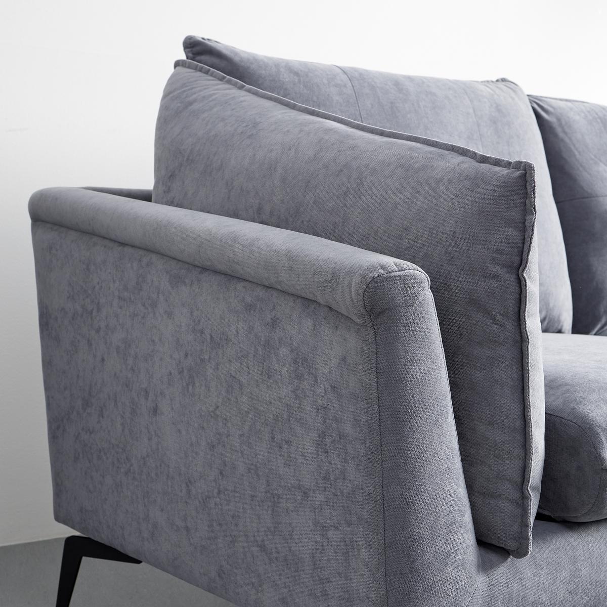 Sedací souprava SANDRO šedá - šedá/černá, Moderní, kov/dřevo (258/86/160cm) - Bessagi Home