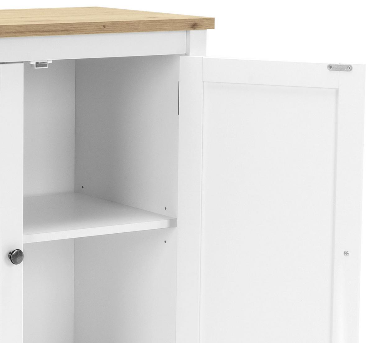 Kommode B 80 Cm Bergen 1, Weiß/eiche Dekor - Eichefarben, KONVENTIONELL, Holzwerkstoff (80/90/40cm) - MID.YOU