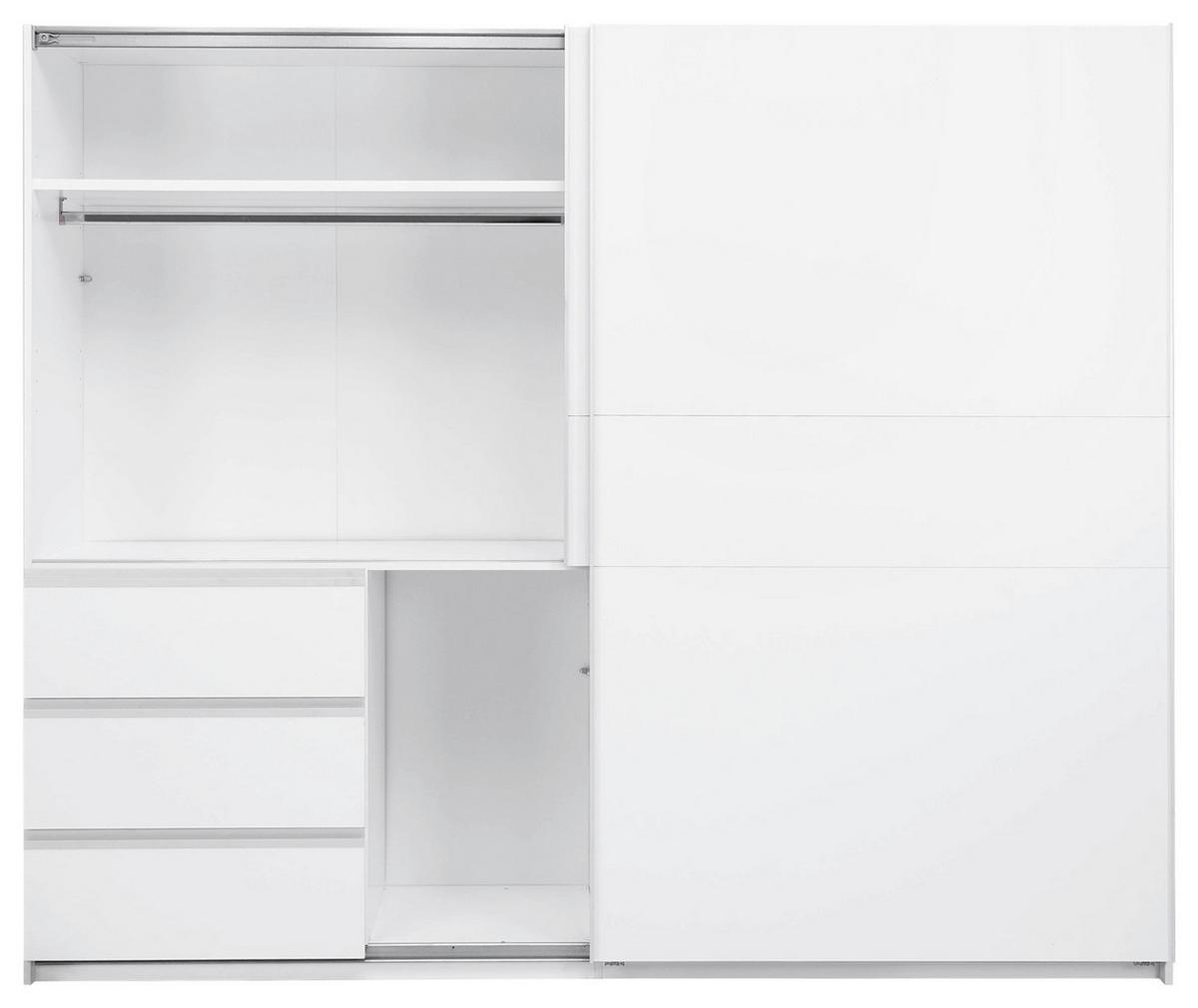 SCHIEBETÜRENSCHRANK Wilma Weiß B: 250cm - Weiß, MODERN, Holzwerkstoff (250/210/61,5cm) - P & B