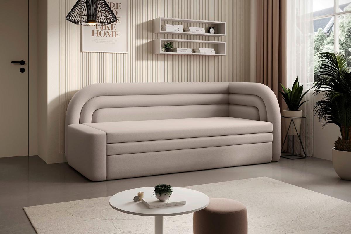 RÉCAMIERE Fabillo Beige B: 223 cm - Beige/Schwarz, Design, Textil (223/80/86cm) - P & B