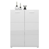 Schuhschrank Merano Weiß B:  89,9 cm - Chromfarben/Weiß Hochglanz, MODERN, Holzwerkstoff (89,9/120/36cm)