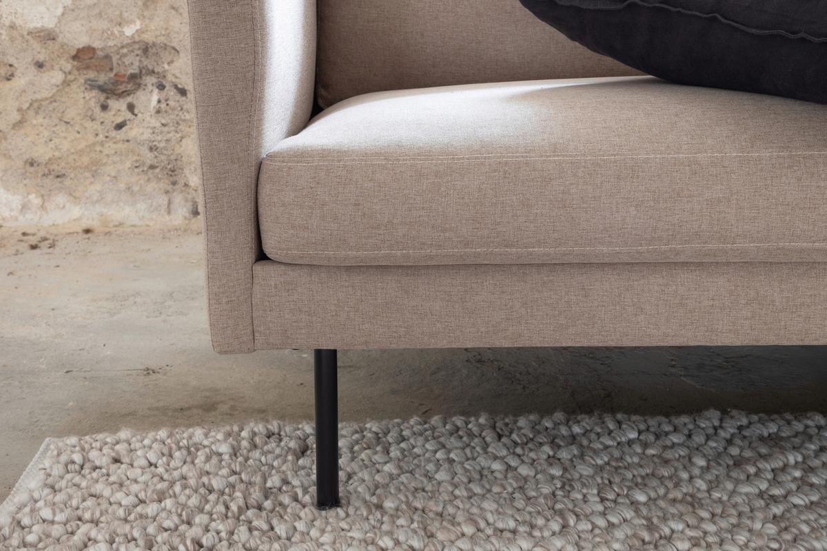 3-Sitzer-Sofa Zoom - Schwarz/Braun, Design, Textil/Metall (260/78/80cm) - Livetastic