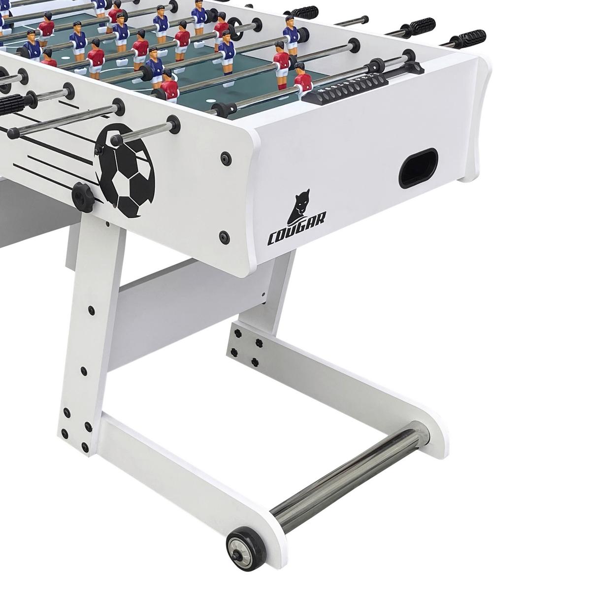 Tischfußball Cougar Holz Weiß 2 Bälle, Klappbar - Weiß, KONVENTIONELL, Holz (61/81/122cm) - Ambia Garden