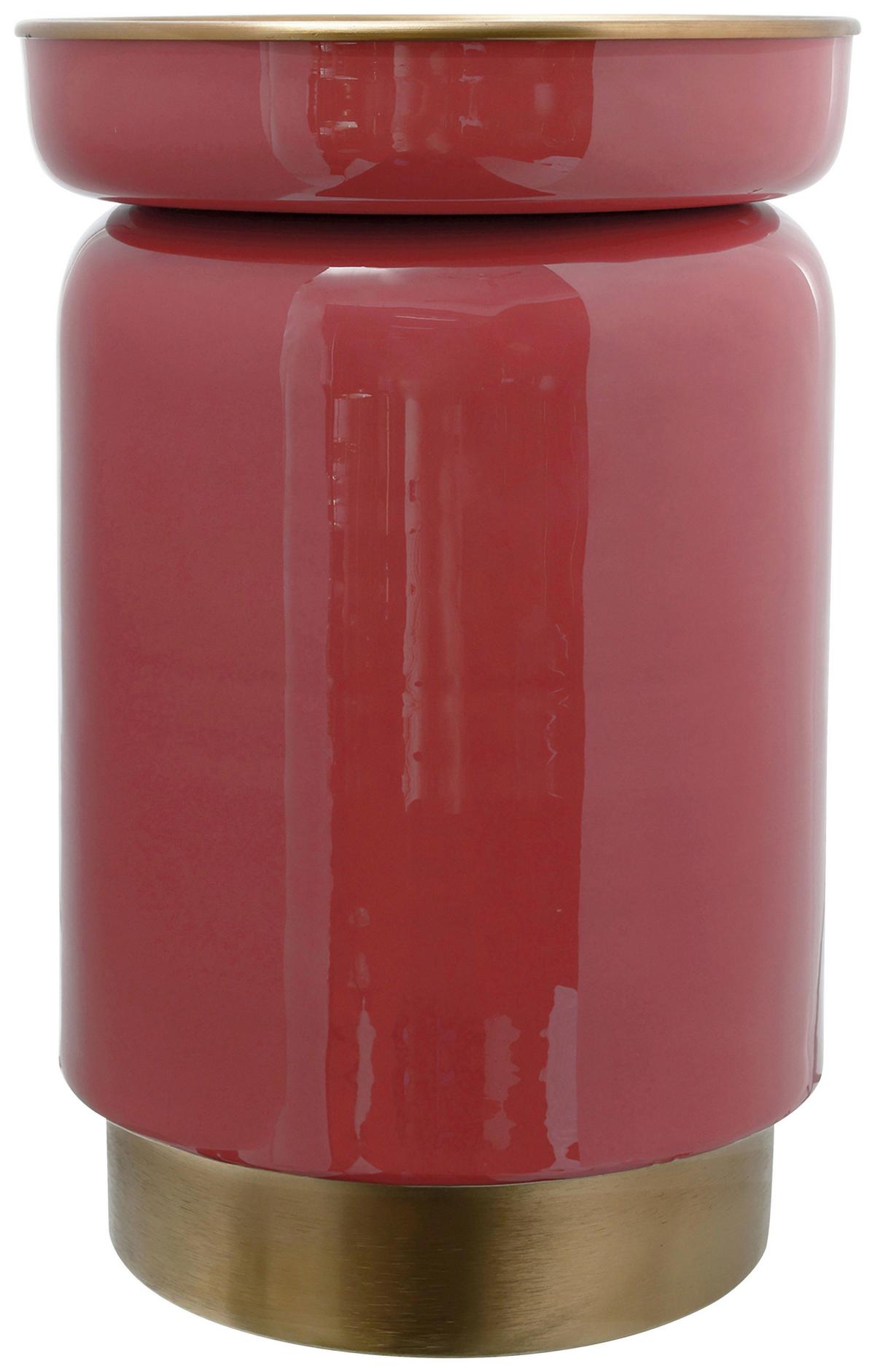 Beistelltisch Art Deco 175 Goldfarben/koralle B: 31,5 Cm - Koralle/Goldfarben, Design, Metall (31,5/46,5cm) - Kayoom