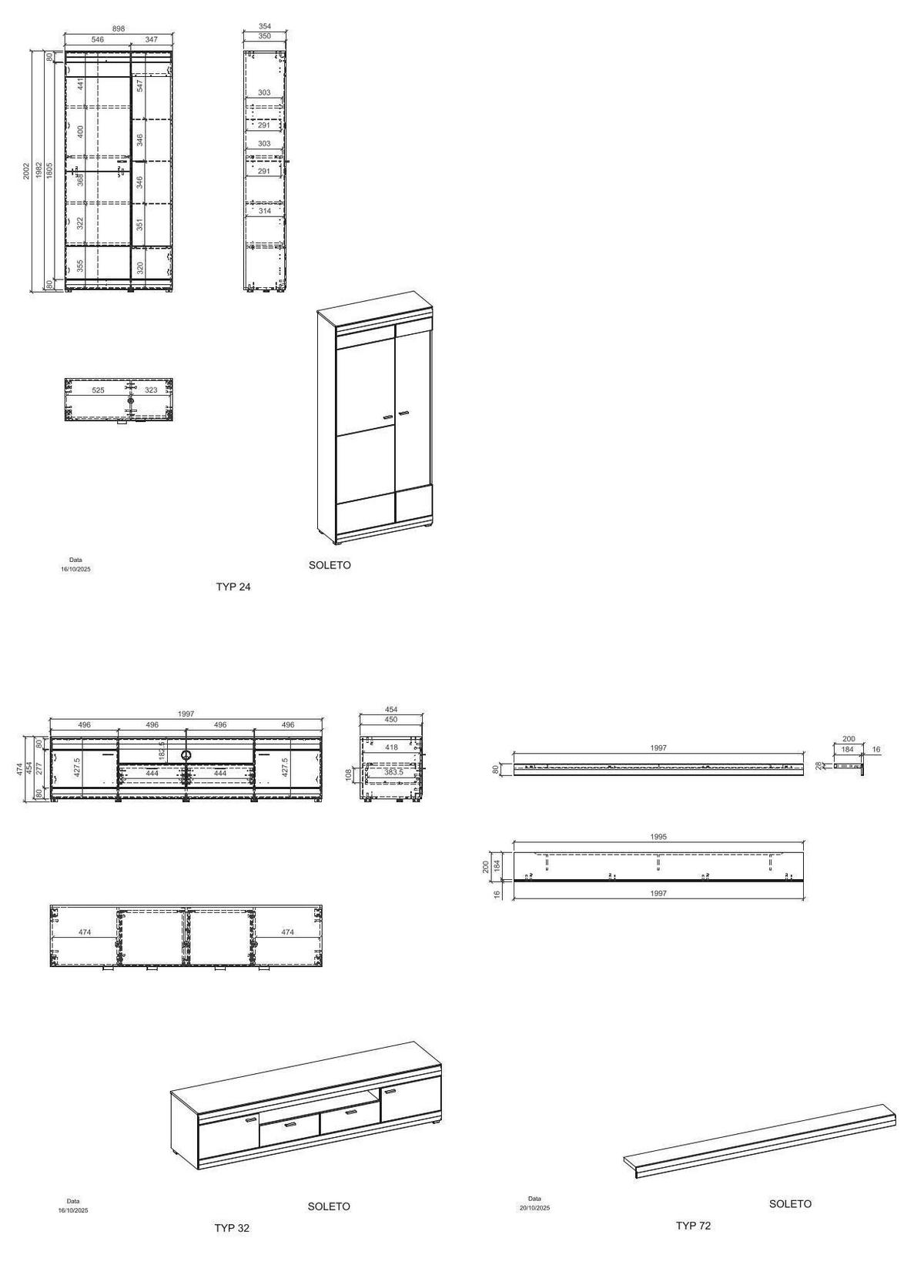 Wohnwand Soleto Graphit/Eichefarben B: 300cm - Eichefarben/Schwarz, Design, Glas/Holzwerkstoff (300/201/45cm) - MID.YOU