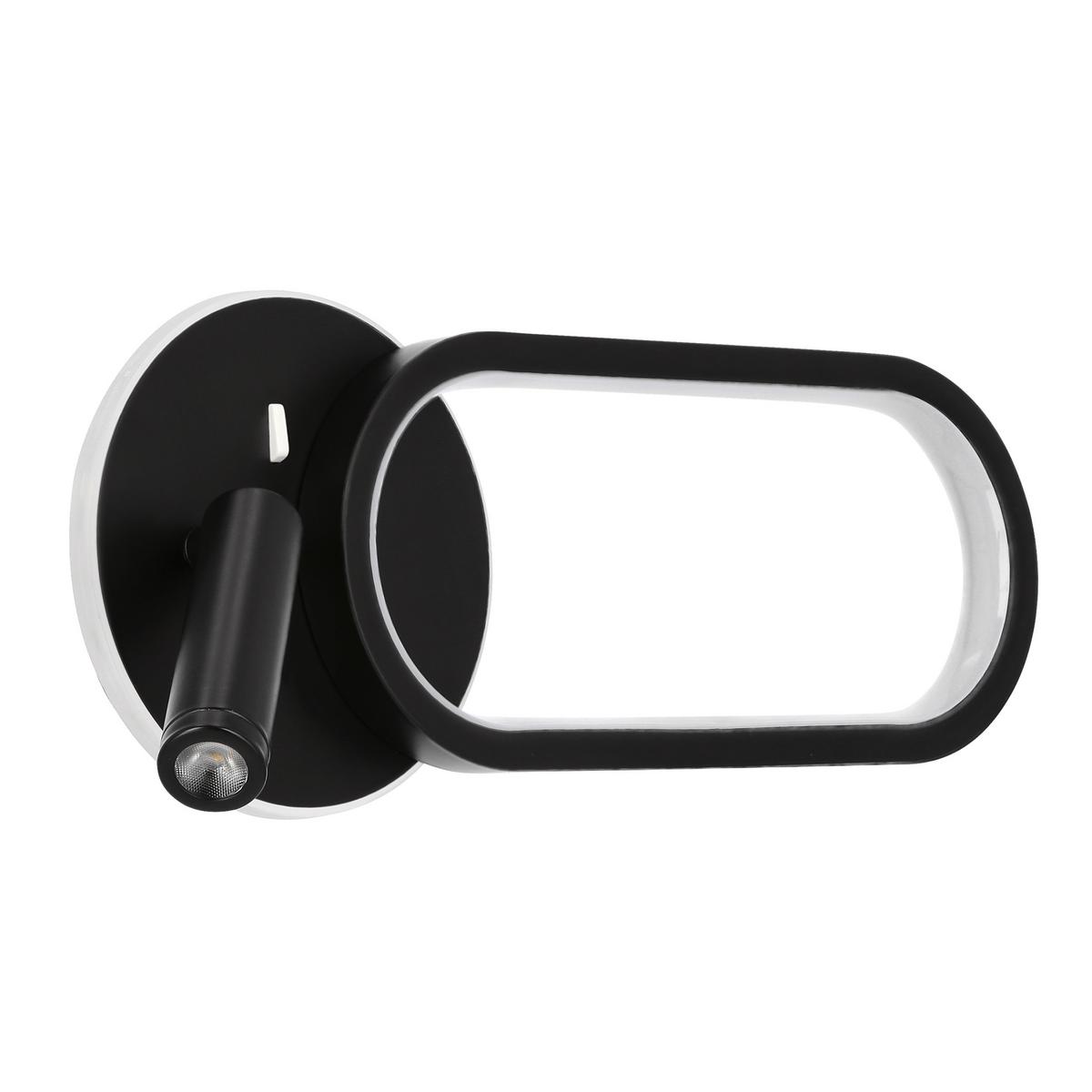 Led-wandleuchte 22-35691 Monet - Schwarz/Weiß, Design, Kunststoff/Metall (35/6.5/15cm)