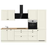 Kuchynská linka 300 cm, biela/dekor dub Sierra - čierna/biela, Modern, kov/kompozitné drevo (300cm) - Nobilia