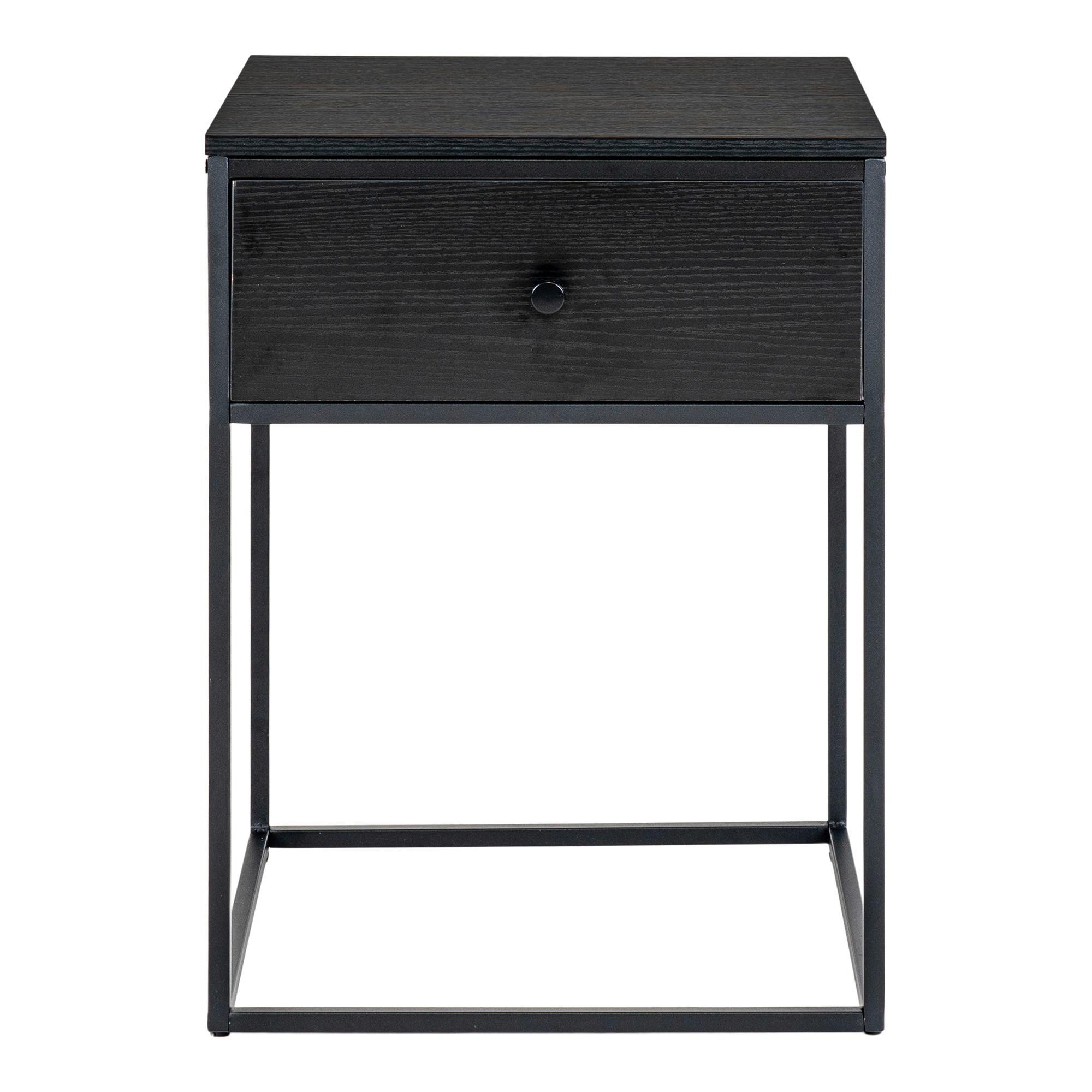Beistelltisch Vita Schwarz B: 40 cm - Schwarz, Design, Holz/Metall (40/55/40cm)