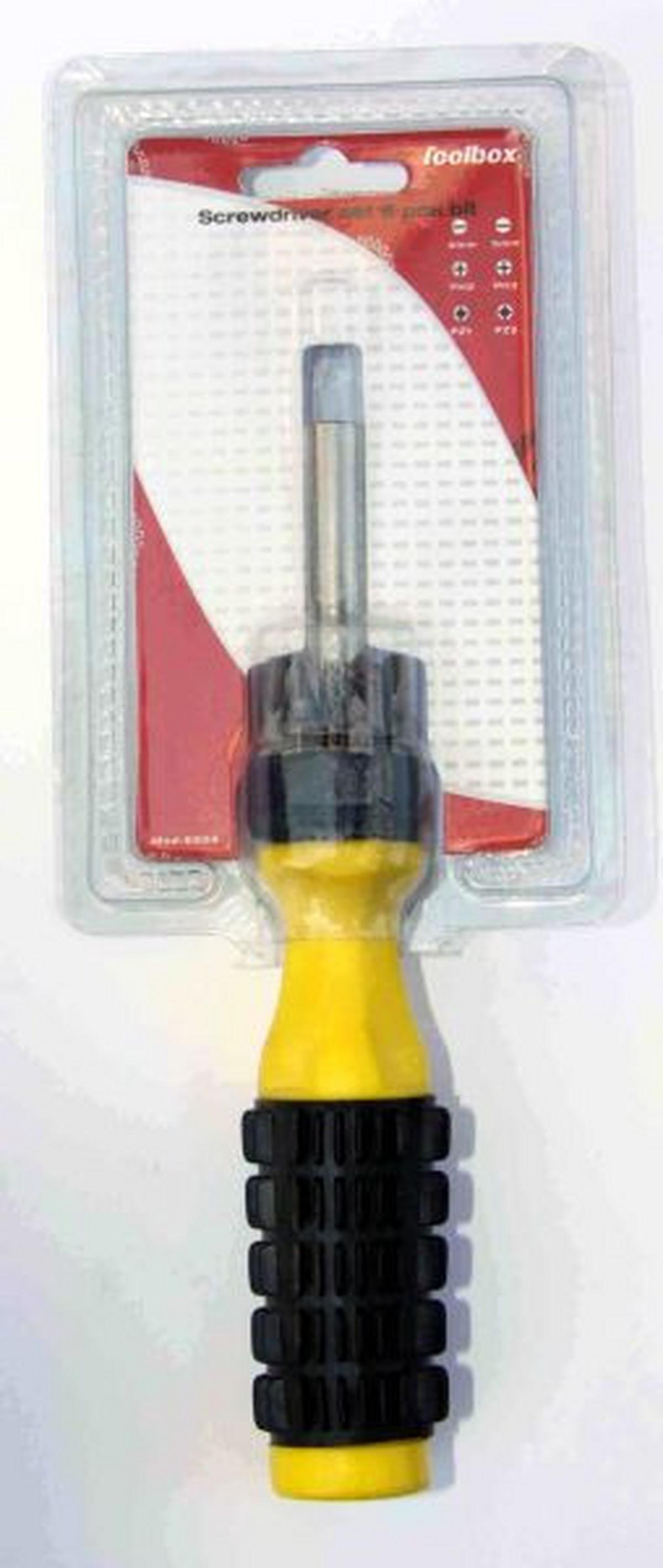 Csavarhúzó 6 Bites - Konventionell, műanyag/fém (16/12/4cm)